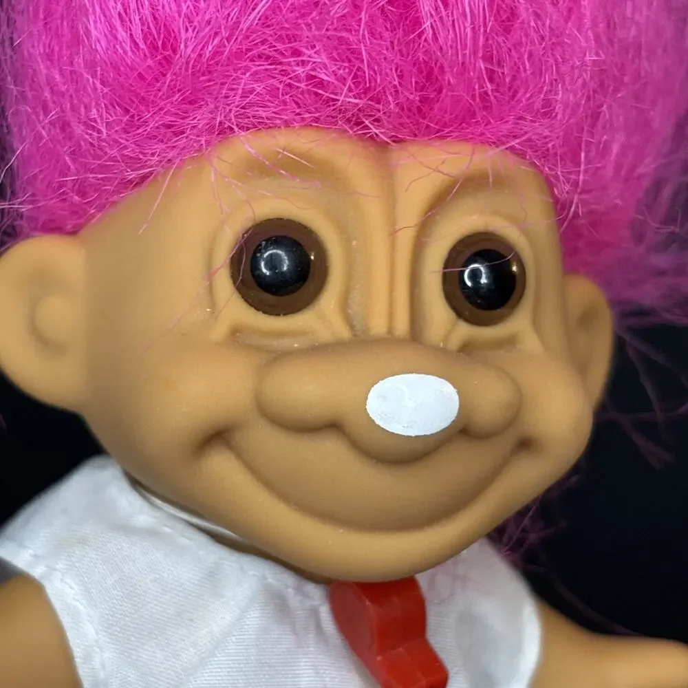 Vintage Russ 5” Lifeguard Troll Doll Pink Hair w Whistle & Uniform - Picture 8 of 8